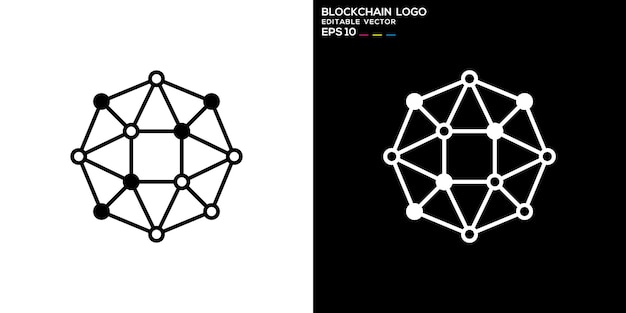 modern vector template of blockchain logo connection internet data analysis technology eps 10