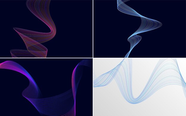 modern wave curve abstract presentation background pack