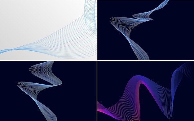 modern wave curve abstract presentation background pack