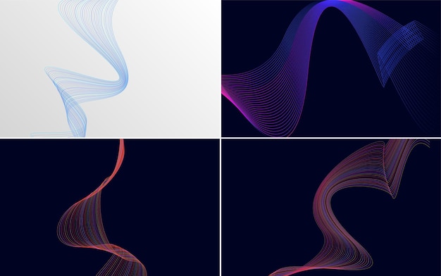 modern wave curve abstract presentation background pack