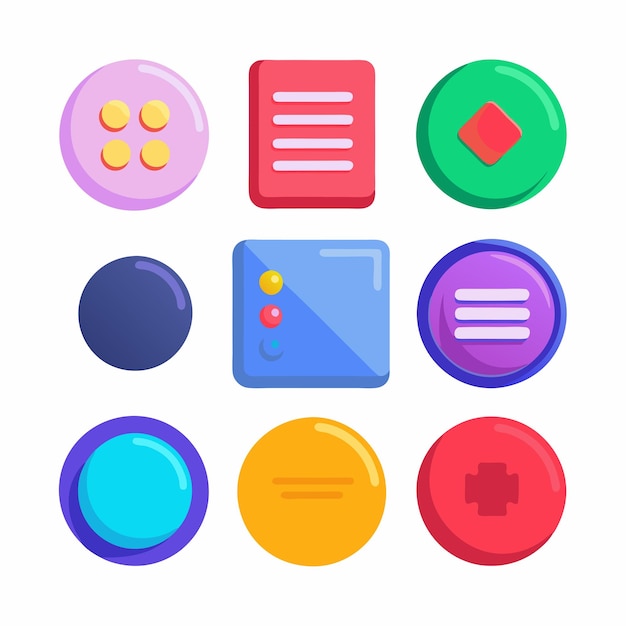 Modern Web button collection for web site Web design elements for UI designer