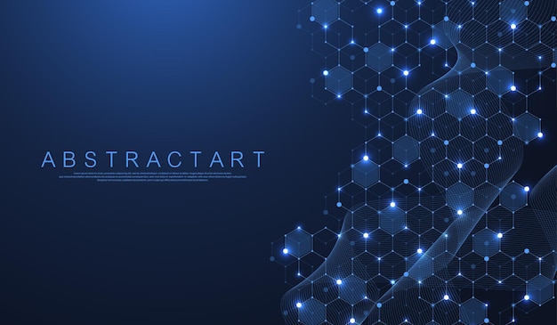 Molecular abstract structure and genetic engineering healthcare and medicine background