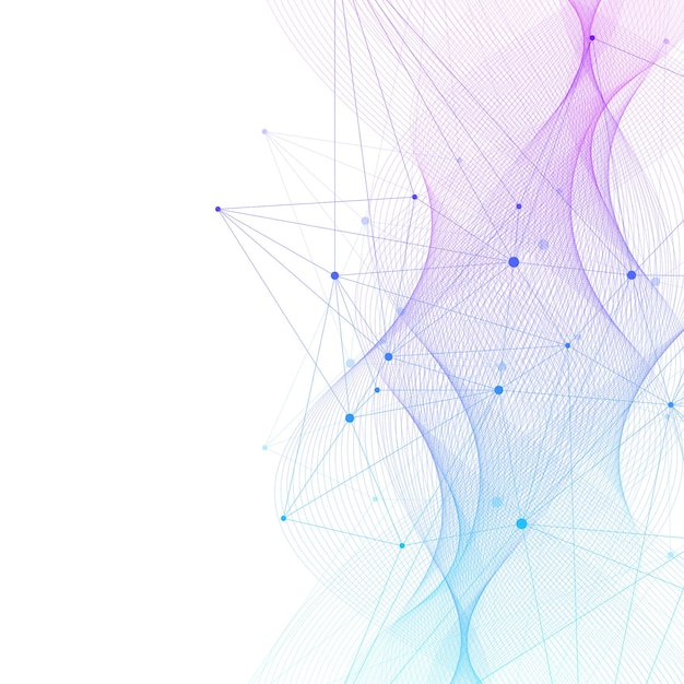 molecular pattern with dynamic lines and points