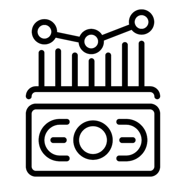 money graph icon outline money graph vector icon for web design isolated on white background