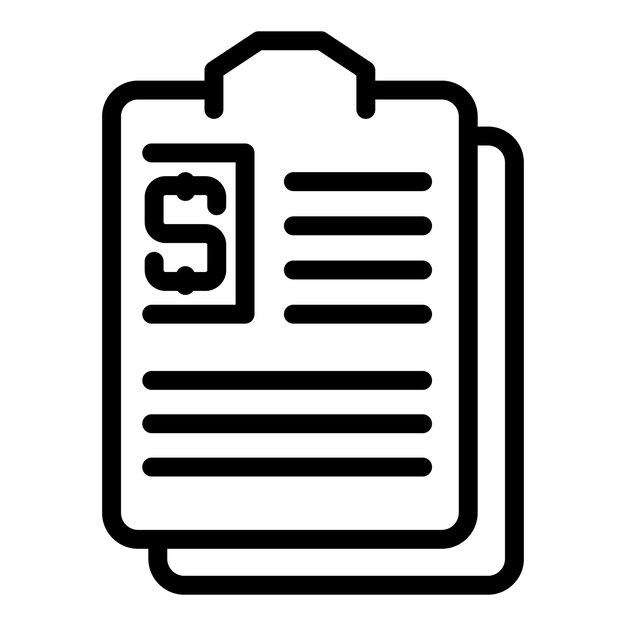 Money paper icon outline vector Revenue agency Scene digital