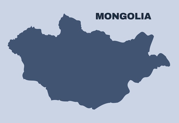 mongolia map simple flat vector
