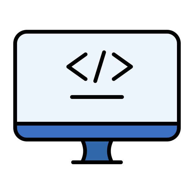 monitor flat illustration
