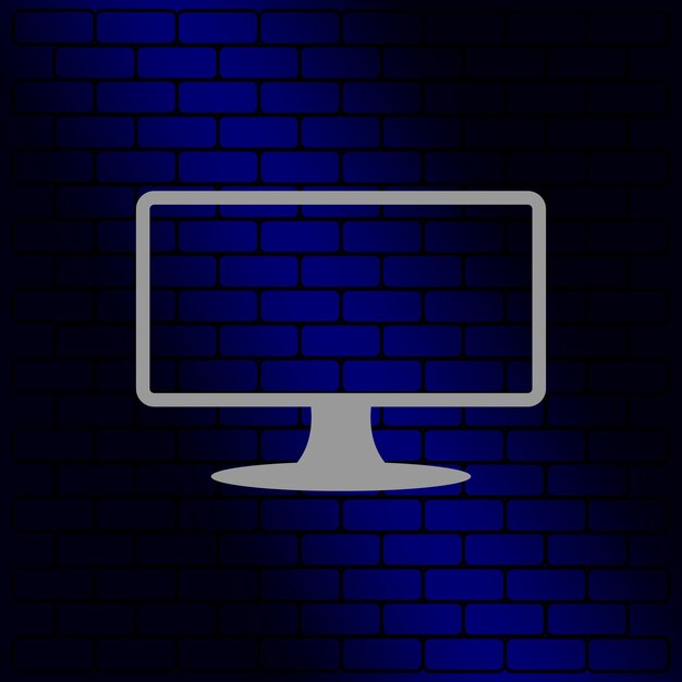 Monitor icon design Digital display symbol Blue gradient background Vector illustration
