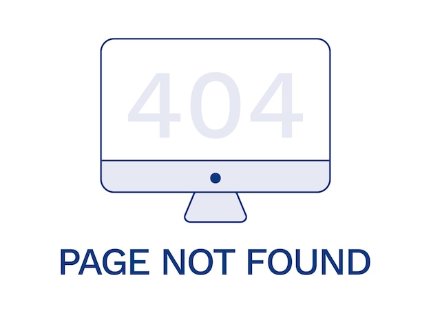 Monitor page not found broken website on computer display technology on the text screen pc with