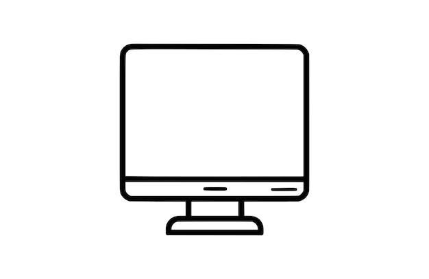 Monitor screen icon flat vector illustration
