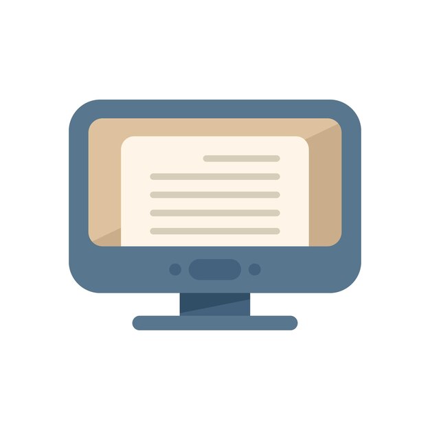 Monitor test icon flat vector Book final Prepare reference isolated