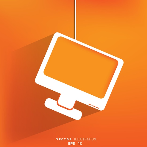 Monitor web icon flat design