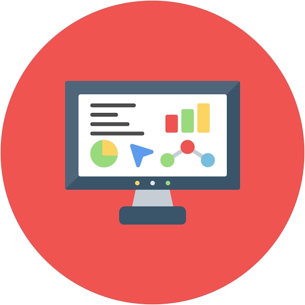 Monitoring Flat Illustration