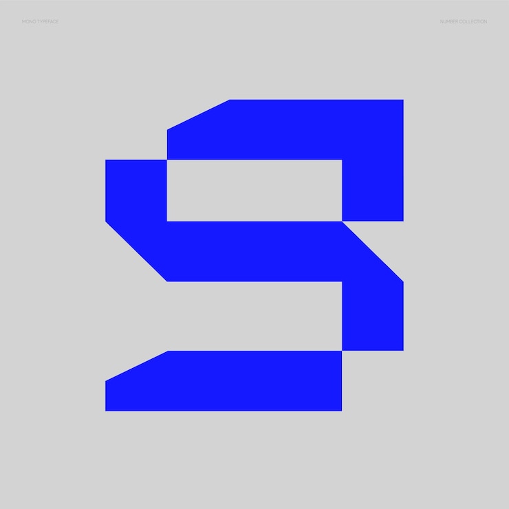 Vector mono typeface number 01