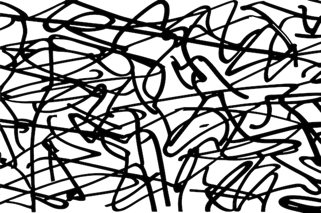 Monochrome Black Lines on Pure White Dynamic Vector Illustration for Texture Backgrounds