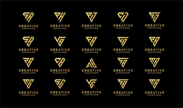 monogram initial logo with triangle shape.