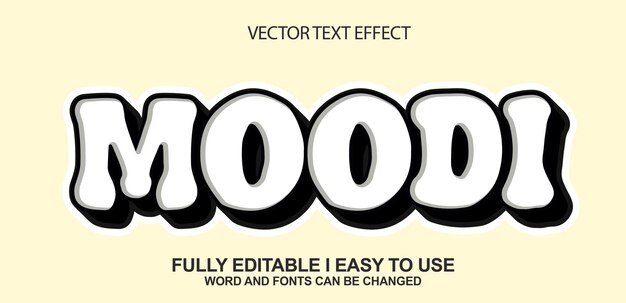 moodi editable font vector text effect