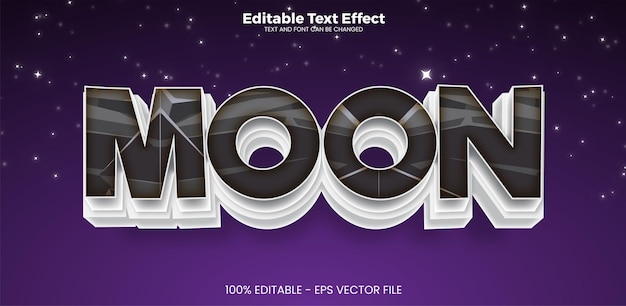 moon editable text effect in modern trend style