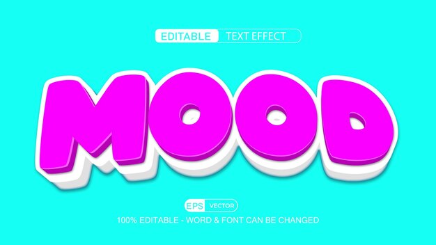 moon editable text effect vector with cute background
