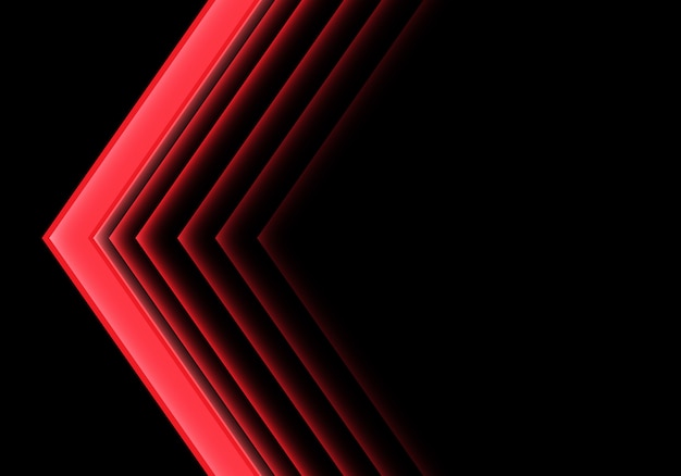 Mũi tên màu đỏ neon phát sáng chỉ hướng trên nền đen.