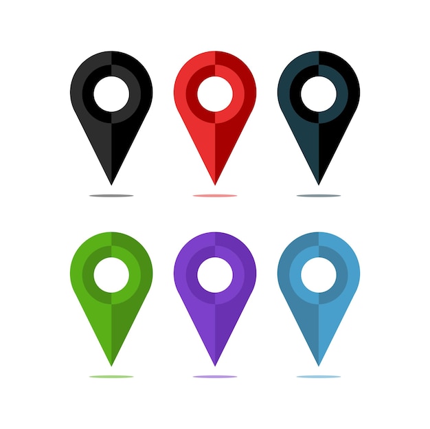 Multi colour Location icon set
