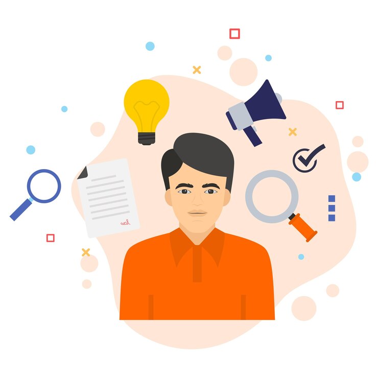 Vector multi talented or wunderkind or polymath pictogram stock illustration, company spokesperson concept