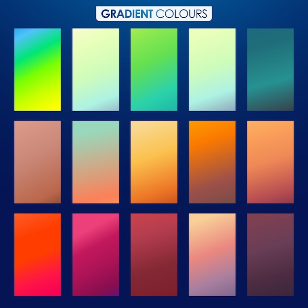 Multicolor gradients swatches set