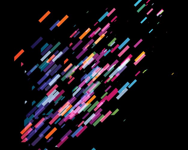 Multicolored diagonal stripes technology flow organization black poster background template vector
