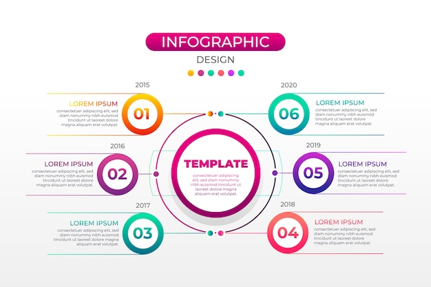 Multicolored gradient infographic with steps