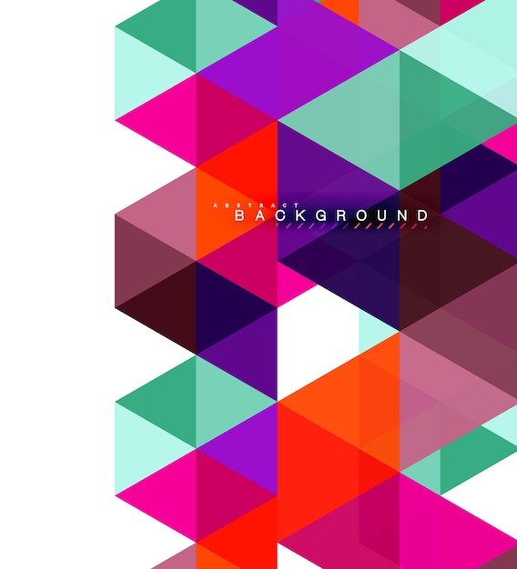 Multicolored triangles abstract background mosaic tiles concept
