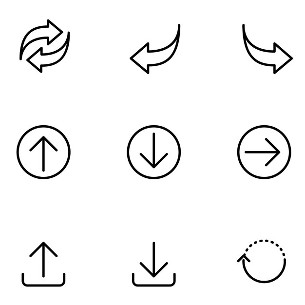 Multimedia control and navigation icon set