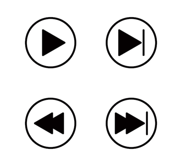 Multimedia icon next and play icon vector logo design template