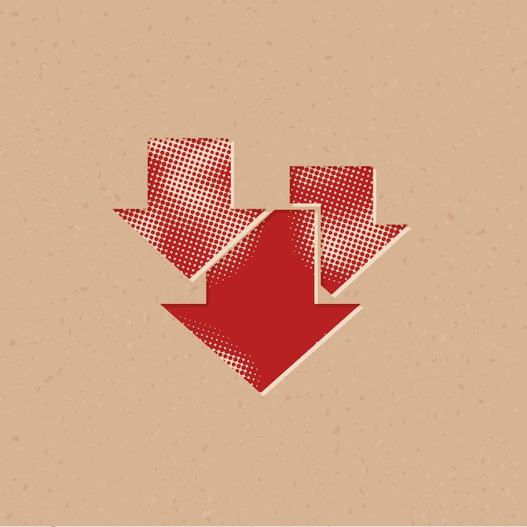 Vector multiple download arrow halftone style icon with grunge background vector illustration