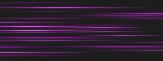 Multiple purple lines aligned in rows on dark background simulate highspeed movement and signal intensity for scifi UI elements