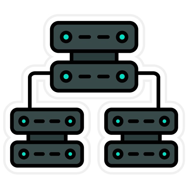 multiple servers icon vector image can be used for networking and data sharing