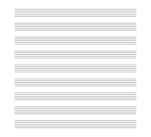 Music blank note stave Blank classical music paper sheet for school Note book line grid for melody and songs Vector illustration isolated on white background