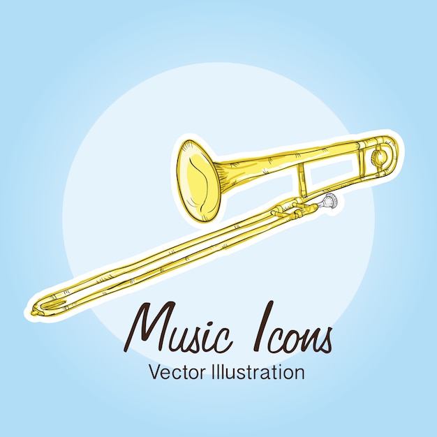 music icons (instruments objects and elements) 