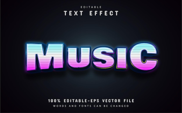 music neon text effect