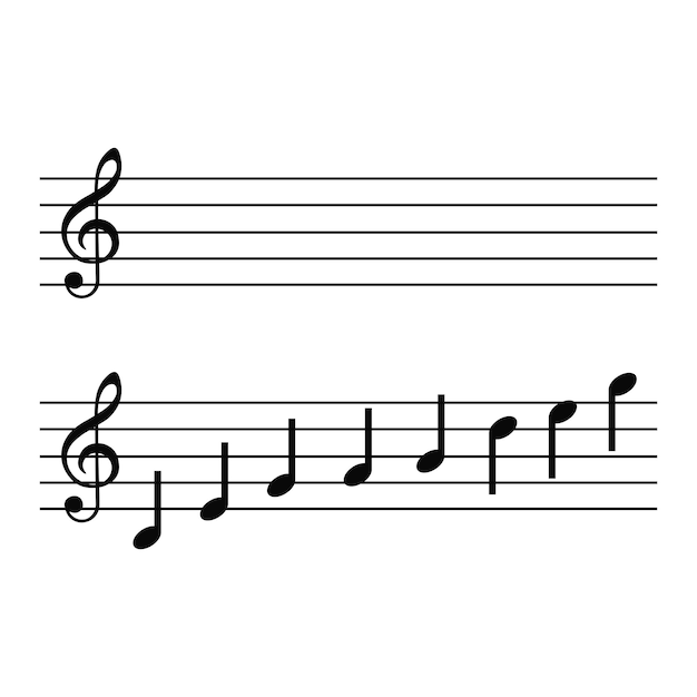 Music notes vector icons set Vector illustration