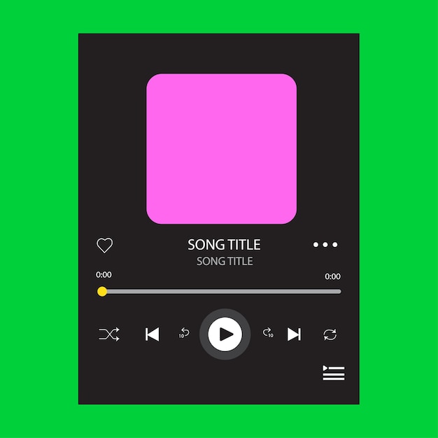 Music Player display layout template