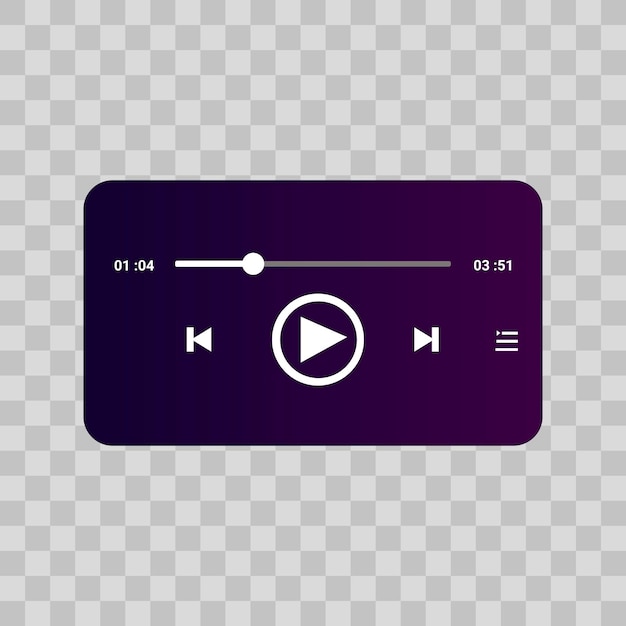 Music Player Template Design with Transparent Background