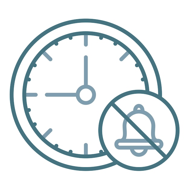 Mute Alarm Clock Flat Illustration