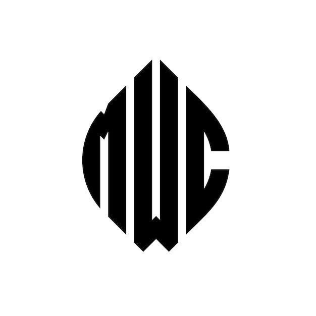 mwc circle letter logo design with circle and ellipse shape mwc ellipse letters with typographic style the three initials form a circle logo mwc circle emblem abstract monogram letter mark vector