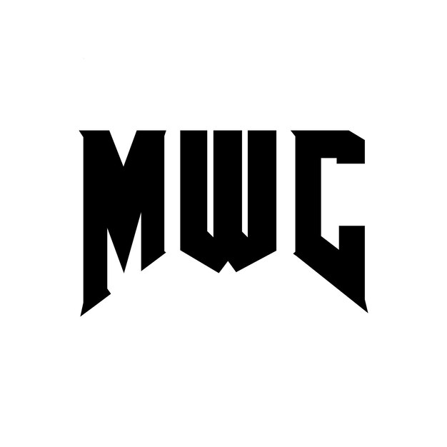 mwc letter logo design for technology company mwc logo design black and white color combination
