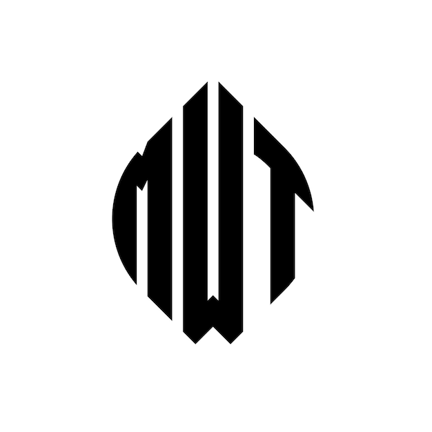 mwt circle letter logo design with circle and ellipse shape mwt ellipse letters with typographic style the three initials form a circle logo mwt circle emblem abstract monogram letter mark vector