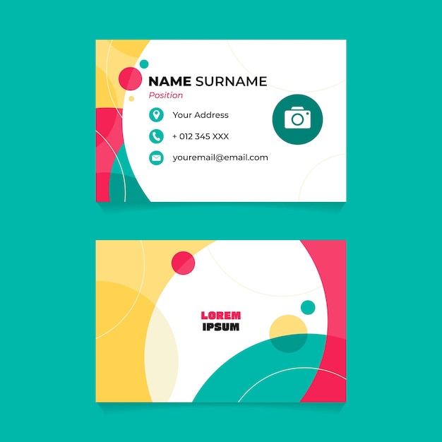 Name Card Design with Abstract Geometric Circle Composition