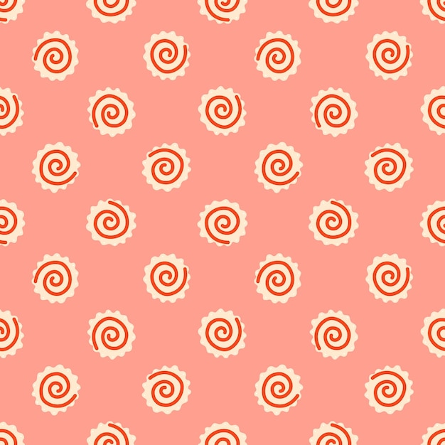 Narutomaki seamless pattern on pink background