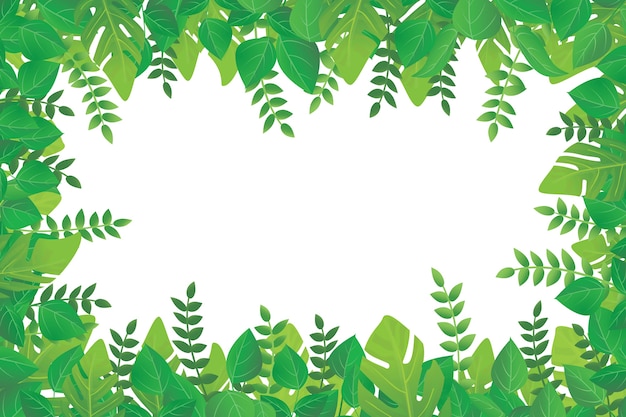 Natural border with leaves