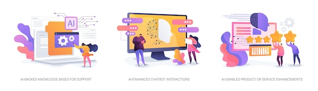 Natural language technology in Customer Service abstract concept vector illustrations