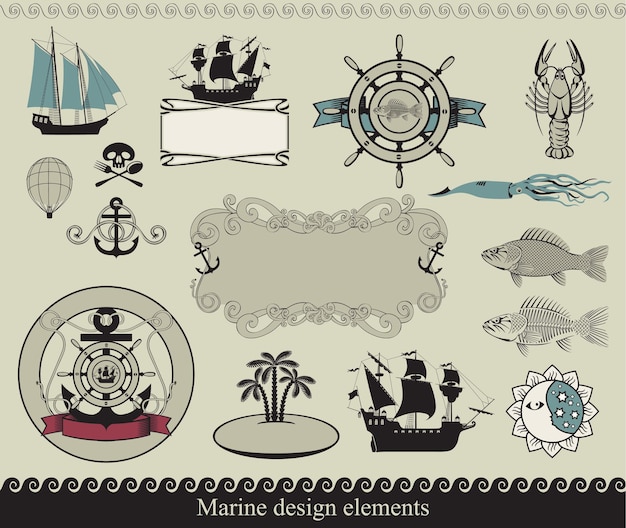 nautical theme design set